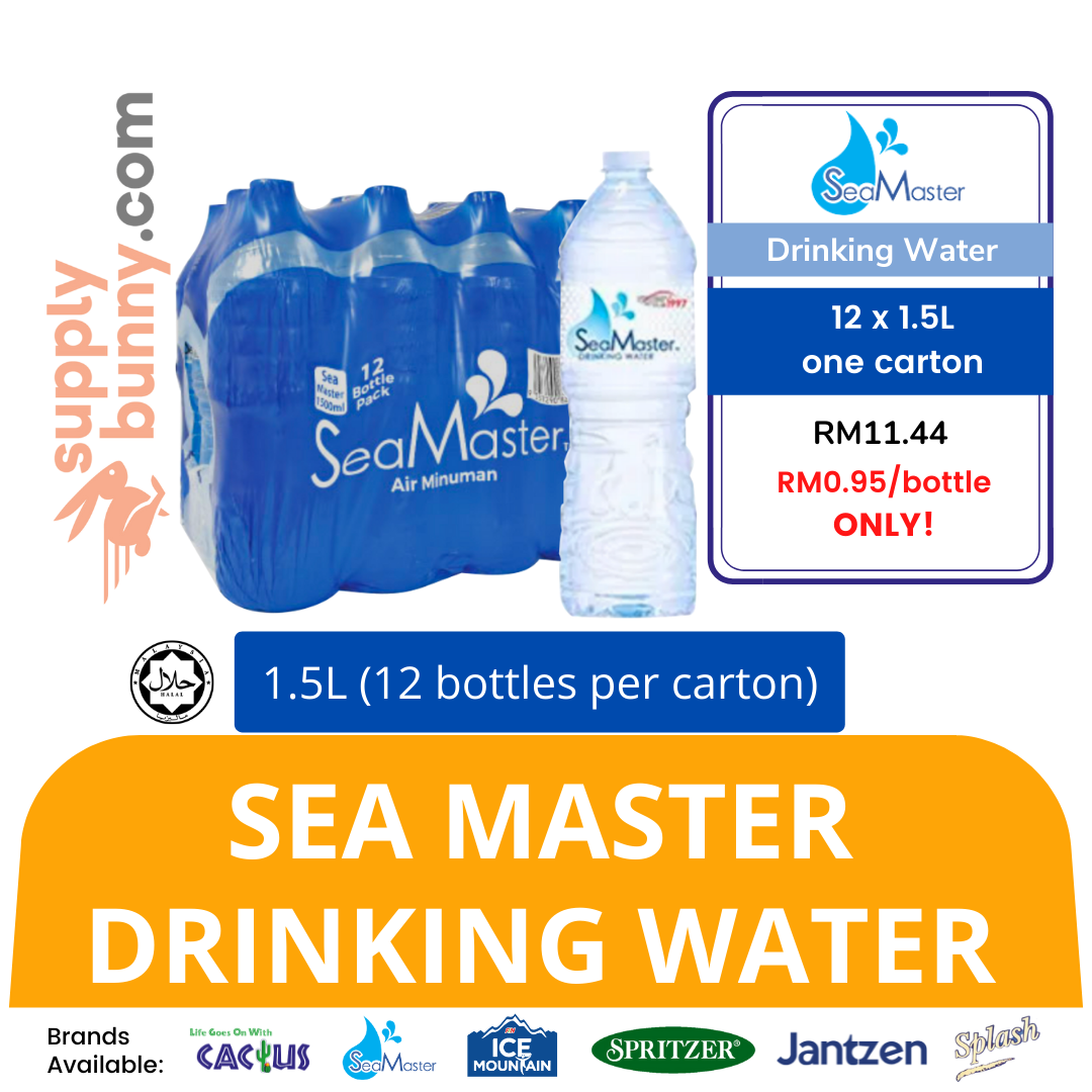 Sea Master Drinking Water (1.5Litre X 12 bottles) (sold per carton) 饮用水 PJ Grocer Air Minuman Sea Master