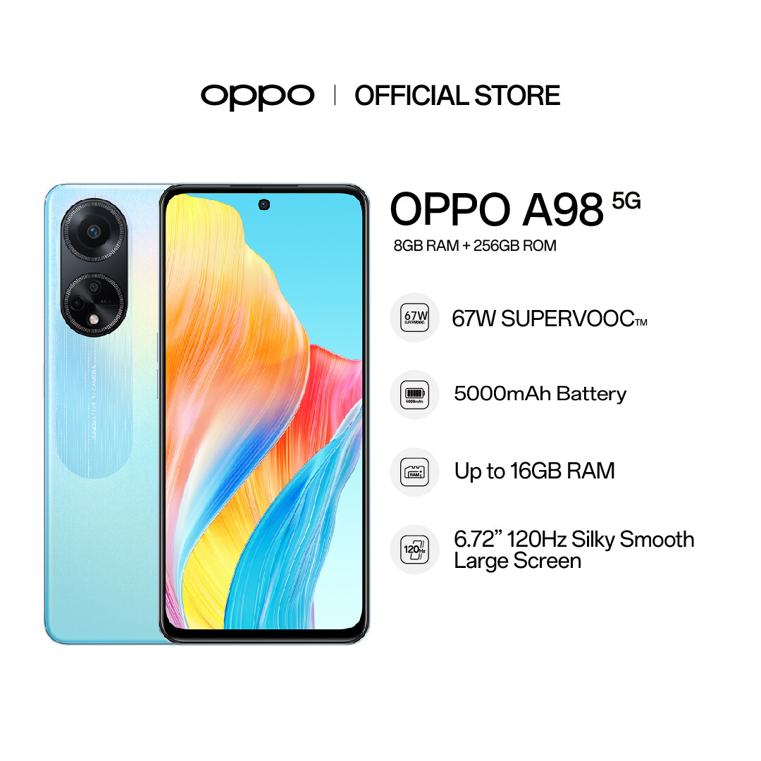 OPPO A98 5G Smartphone, 8GB RAM + 256 GB ROM