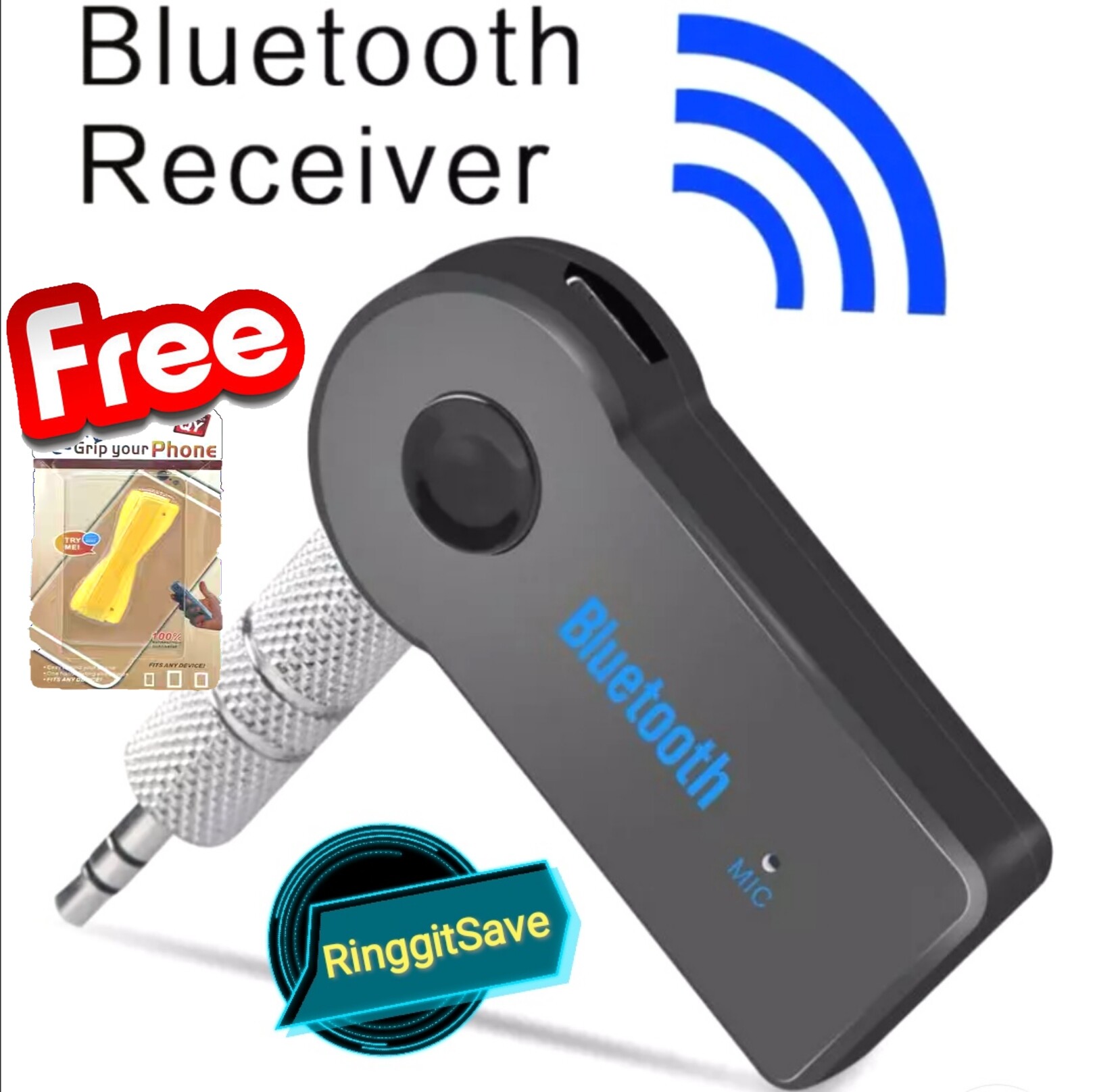 Wireless Bluetooth 3.5mm AUX Audio Stereo Music Home Car Receiver Adapter+Mic O
