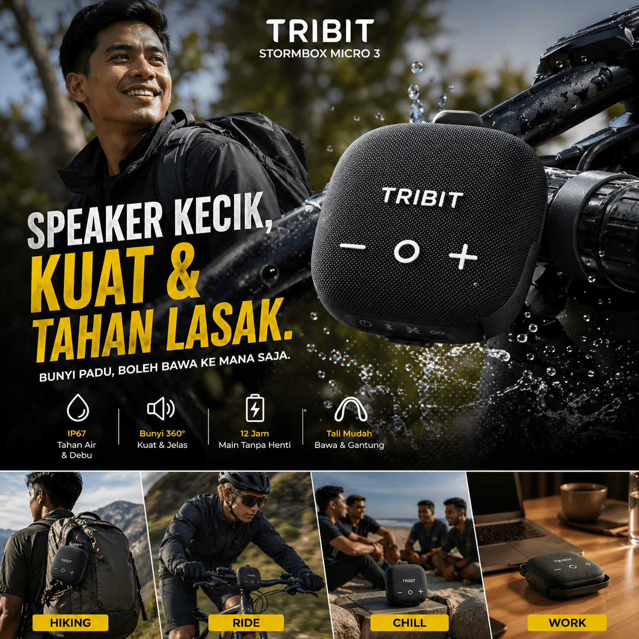 Tribit StormBox Micro 3 Portable Speaker 13W Bike Speaker