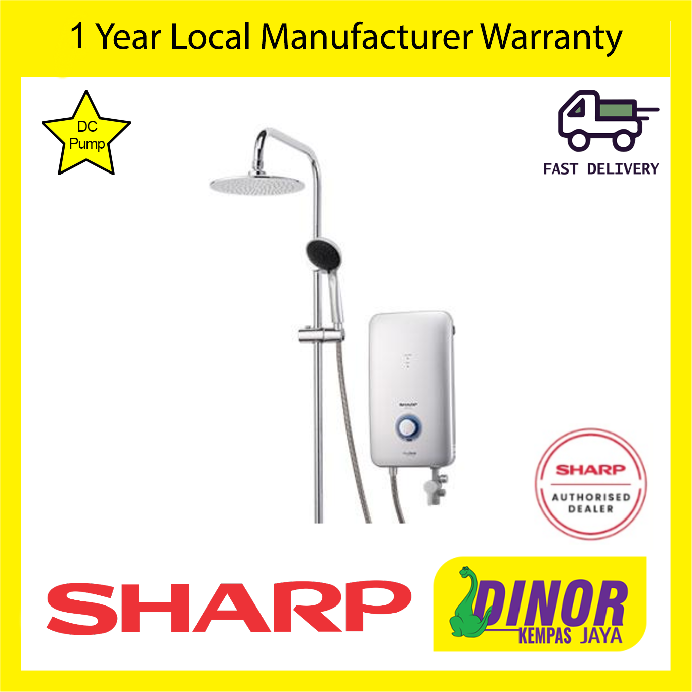 Sharp Hot Shower With DC Pump WHP315RN Water Heater