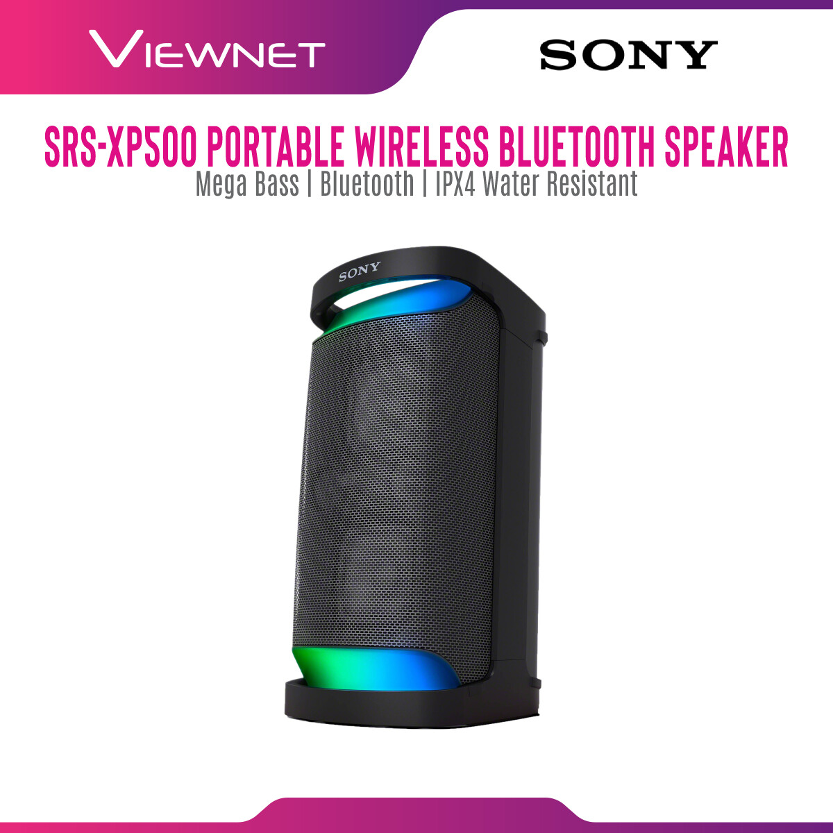 [PRE-ORDER] [NEW LAUNCH] Sony SRS-XP500 Series Portable Wireless Bluetooth Speaker with Extra Bass , IPX Water Resistant + (Free Gifts: F-V120 Microphone + RM50 Starbucks Card(While Stock Last ) (ETA: 2021-08-04)