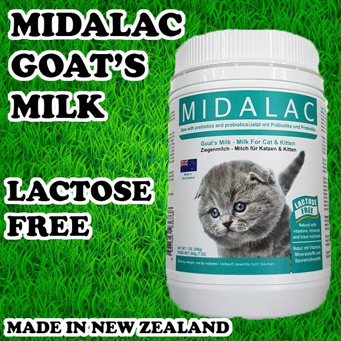 Midalac Goat's Milk For Cat and Kitten 200g susu kambing goat milk lactose free high protein calcium weaning susu kucing cat milk