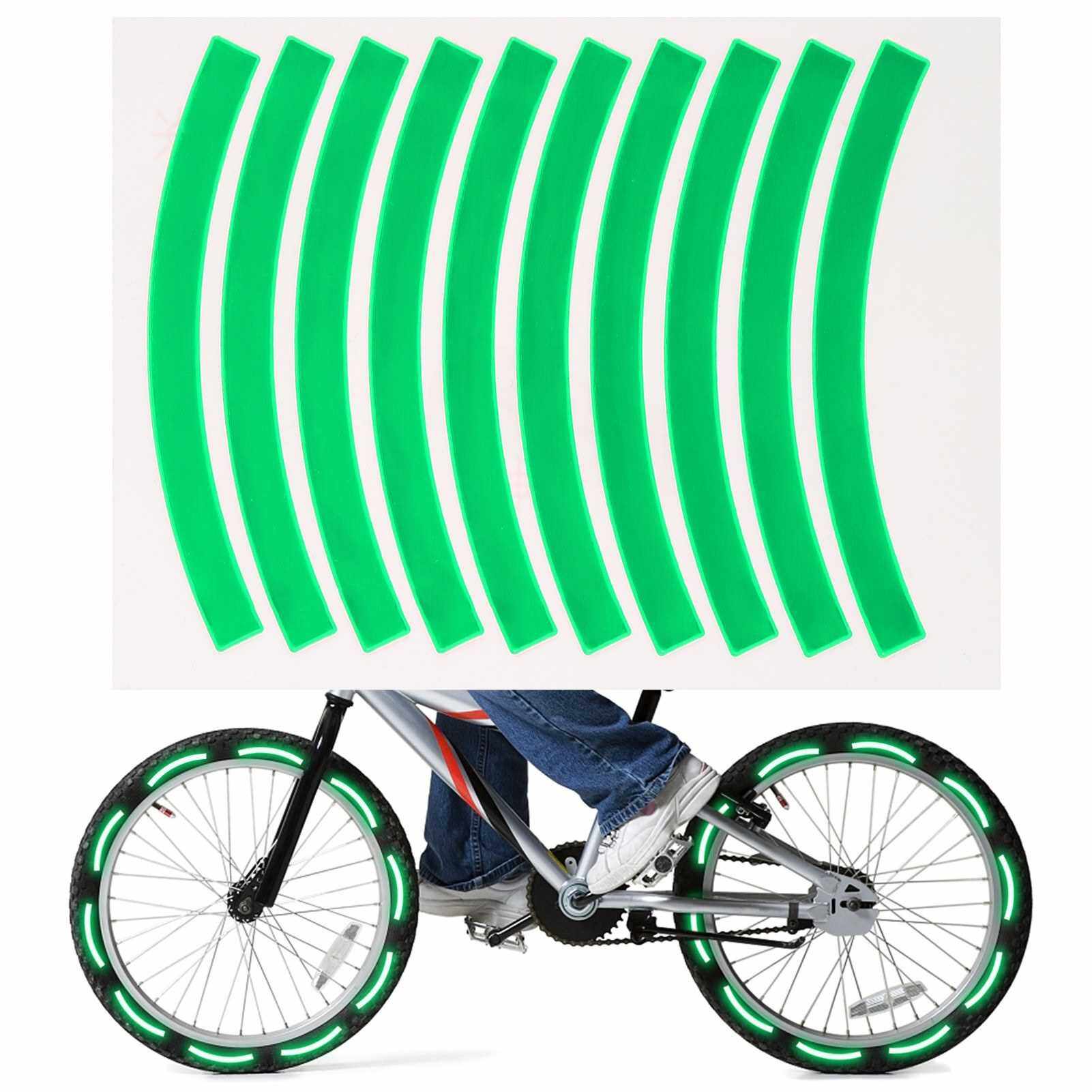 10pcs Adhesive Reflective Tape Cycling Safety Warning Sticker Bike Reflector Tape Strip for Car Bicycle Motorcycle