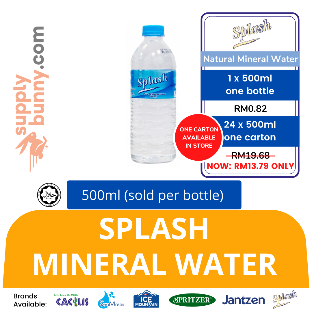 Splash Mineral Water 500ml (sold per bottle) 矿泉水 PJ Grocer Air Minuman Splash