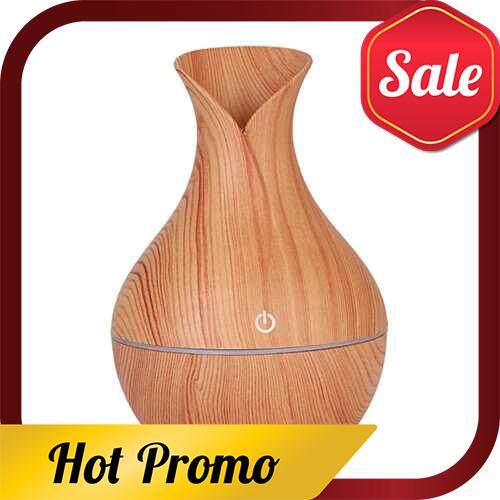 Humidifier Bedroom Essential Oil Aromatherapy Machine for Home Office (Light-color Wood Grain Seven-color Light) (Light Wood Grain)