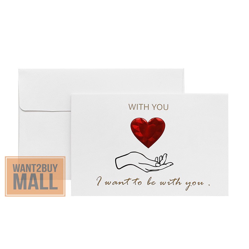🇲🇾 🏆 New Romantic 3D Love Heart Shape I Love You Birthday Valentine Anniversary Greeting Card Contains Envelope Foldable sample love card