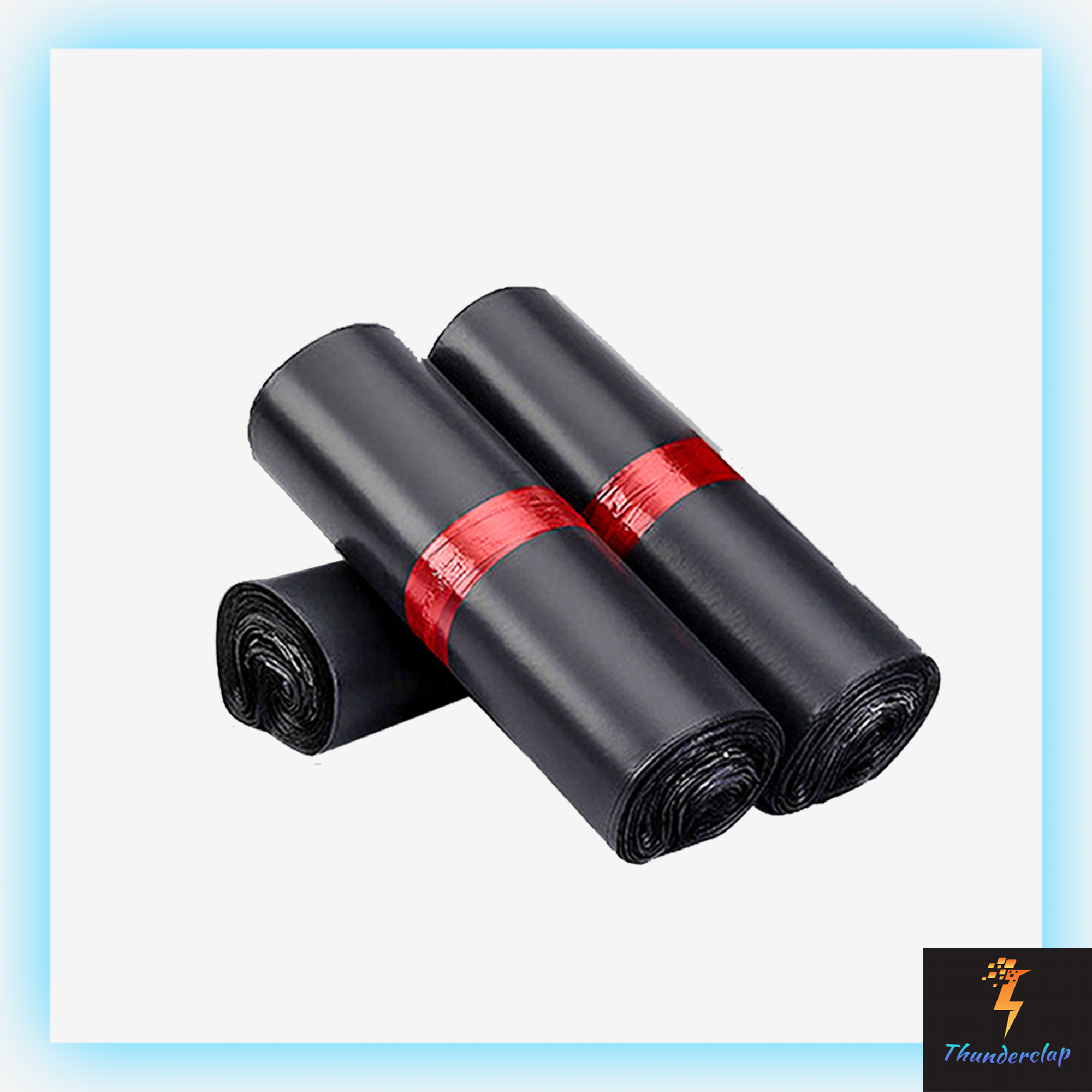 25*35cm [M Size] Black Grey White Courier Bag Parcel Bag 100pcs Packaging Plastic Mailing Flyer Logistic Bag Shipping Bag 快递袋 Beg Kurier hitam kelabu putih thunderclap