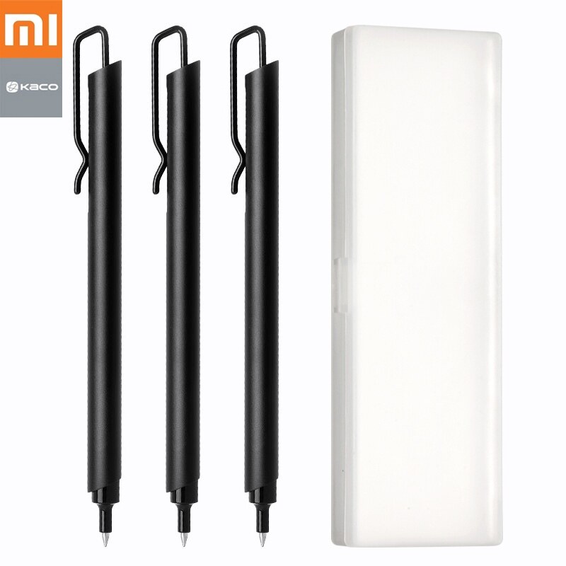[Wenxin life house] Xiaomi kaco Klip bút Biển Kim loại 0.5mm Bút gel mực đen với kẹp bút thiết kế mớ