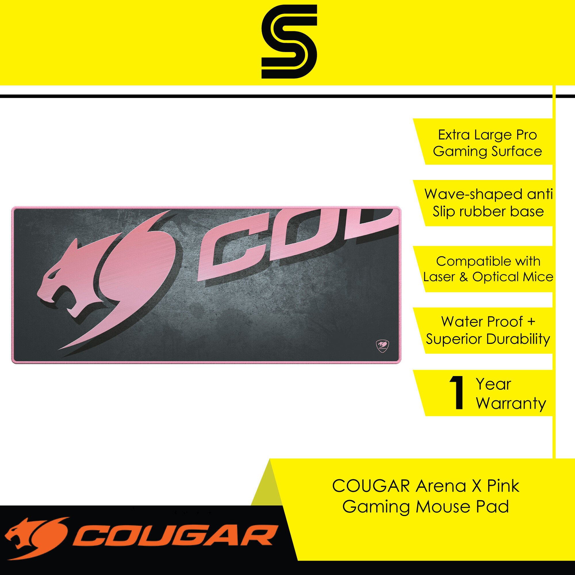 COUGAR Arena X Pink Gaming Mouse Pad