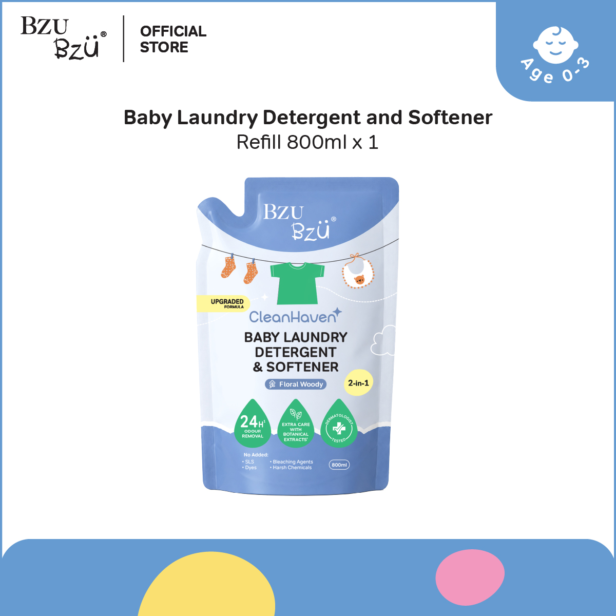 BZU BZU Baby Laundry Detergent and Softener Refill (800ml)