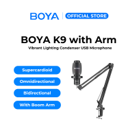 BOYA K3/K9  Condenser RGB Lampu Vibrant USB A/C Mikrofon Untuk Mudah alih/Laptop/PC Noise Cancellation