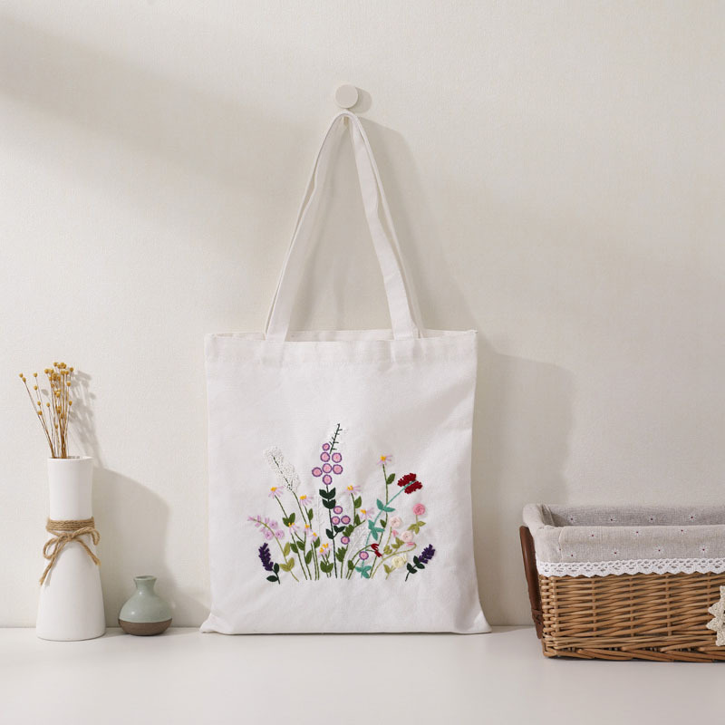 Embroidery Kit Canvas Bag Pencil Case DIY Material Embroidery Set For Beginner Handcraft Needlework Cross Stitch 刺绣材料包