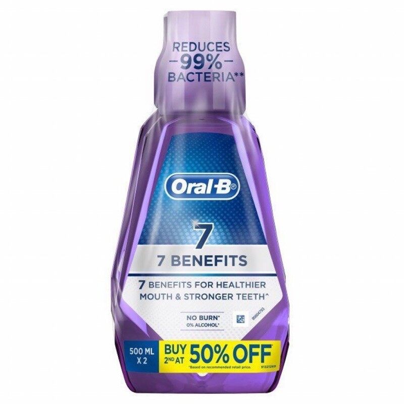 Oral-B Mouth Rinse 7 Benefit (500ml x2)