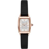 Authentic Emporio Armani Women Gianni T-bar White Dial Black Leather Watch AR11408 Jam Tangan Wanita Perempuan