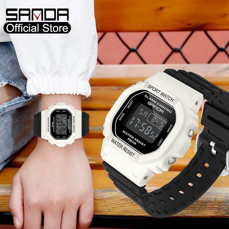 Sanda Danh Sách Mới Đồng Hồ Điện Tử Kỹ Thuật Số Sang Trọng Chống Nước LED Thời Trang Thể Thao Mới Cho Nữ Đồng Hồ Nữ LED Đa Năng