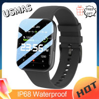 USAMS New Men Women Smartwatch Wristwatch P25 IP68 Waterproof Fitness Bracelet Sports SPO2/BP/HR Clock for Android