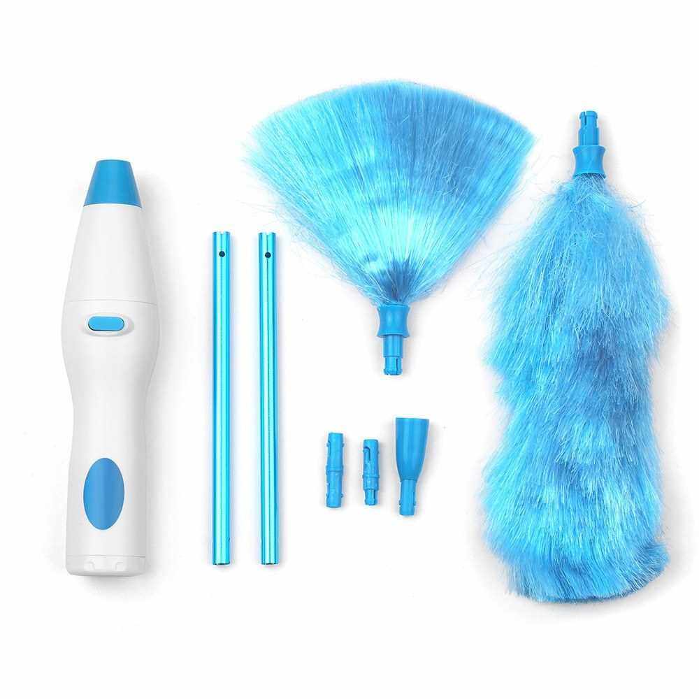 Handheld Battery Operated Electric Spin Duster Feather Duster Retractable Microfiber Cleaning Brush Hand Dust Duster Brush Dust Removal Tool with 2 Brush Head (Standard)