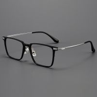 FIRADA Fashion Comfortable Eyeglasses Retro Square Titanium Eyewear Plus Size Prescription Glasses Frame For Men Women 93006-C