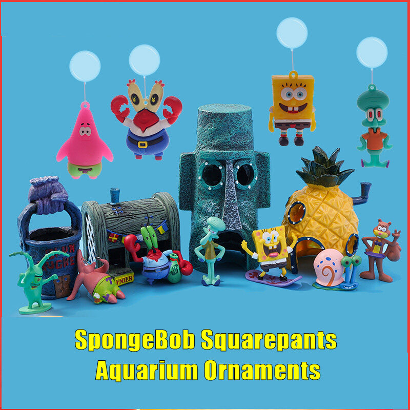 Đồ trang trí bể cá SpongeBob Squarepants nổi cảnh quan bể cá nhà dứa bể cá