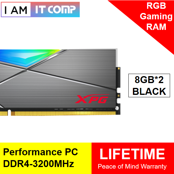 ADATA XPG SPECTRIX D50 RGB 16GB (8GBX2) 1 PAIR DDR4 3200MHz U-DIMM DESKTOP RAM