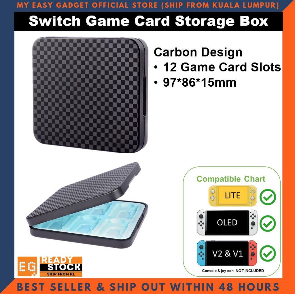 Game Card Storage Box for Switch OLED V2 Lite Cartridge Case Carbon Design