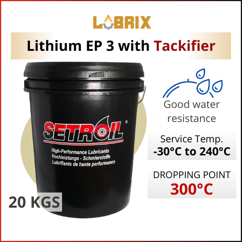 LUBRIX Setroil High Temperature EP 3 Grease with Tackifier 20KG Lithium