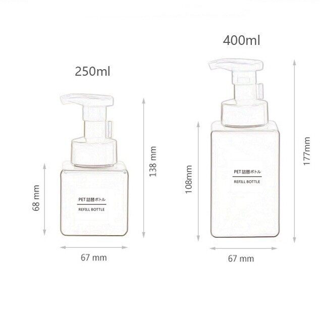 Nordic Transparent Foaming Dispenser Soap Dispenser Empty Bottle 北欧风洗手液空瓶子 BEST SELLER