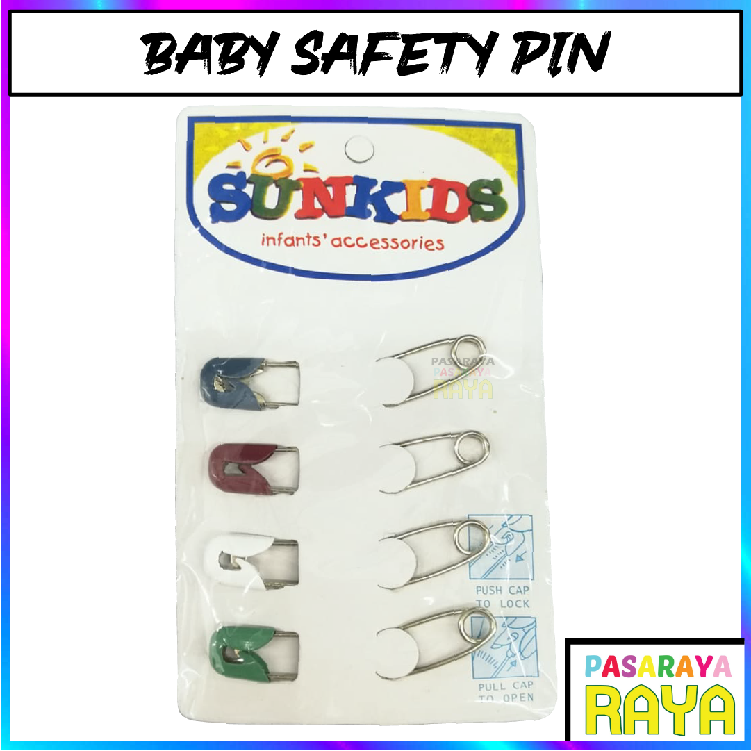 SAFETY PIN BABY NAPKIN (4 IN 1) SUNKIDS INFANTS ACCESSORIES LOCK SAFETY PIN