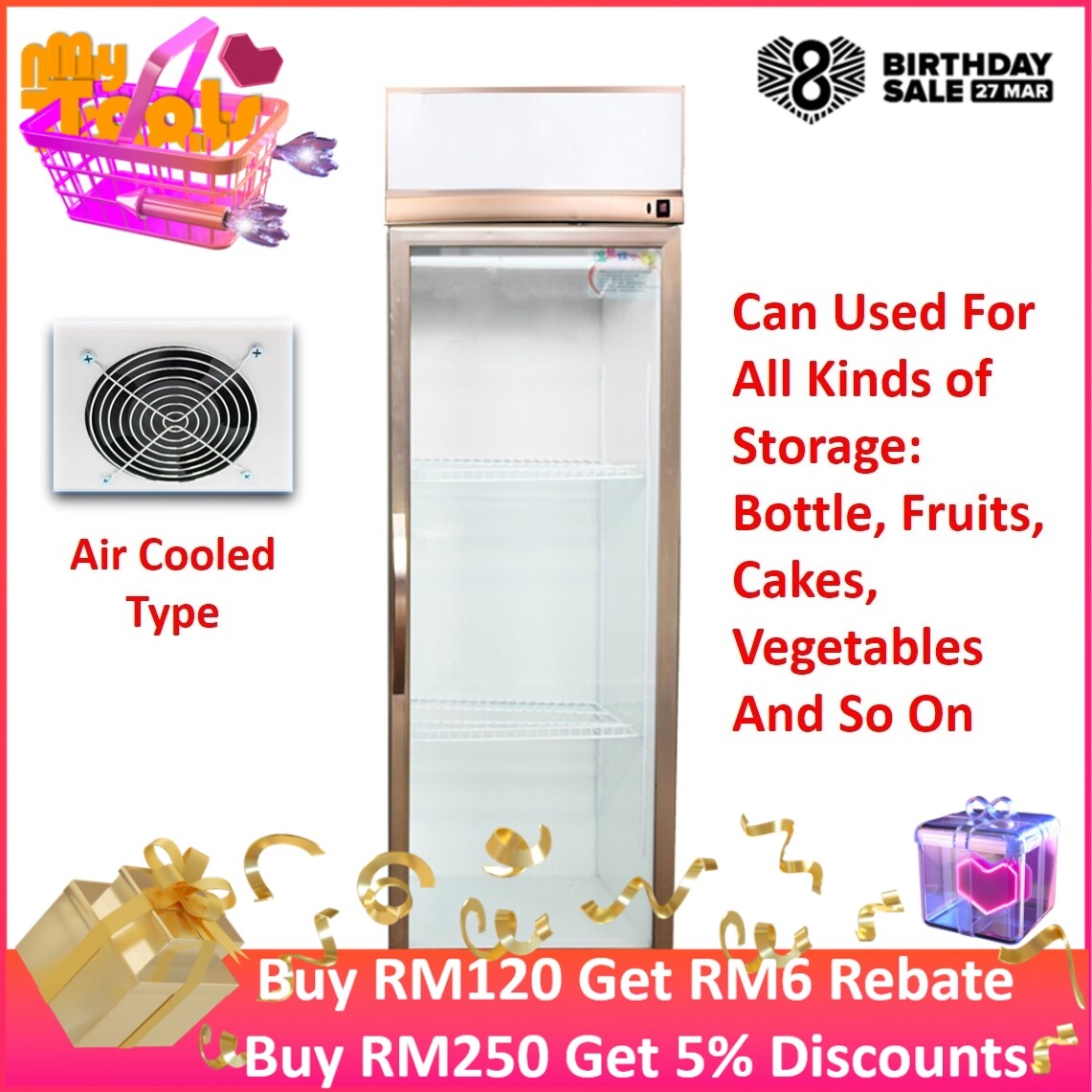 Price List Peti Sejuk Mytools Himitzu 400L 1 Glass Door Commercial Display Showcase Fridge Chiller Refrigerator Air Cooled (Blower Type) Terbaik Price List Peti Sejuk Mytools Himitzu 400L 1 Glass Door Commercial Display Showcase Fridge Chiller Refrigerator Air Cooled (Blower Type) Terbaik