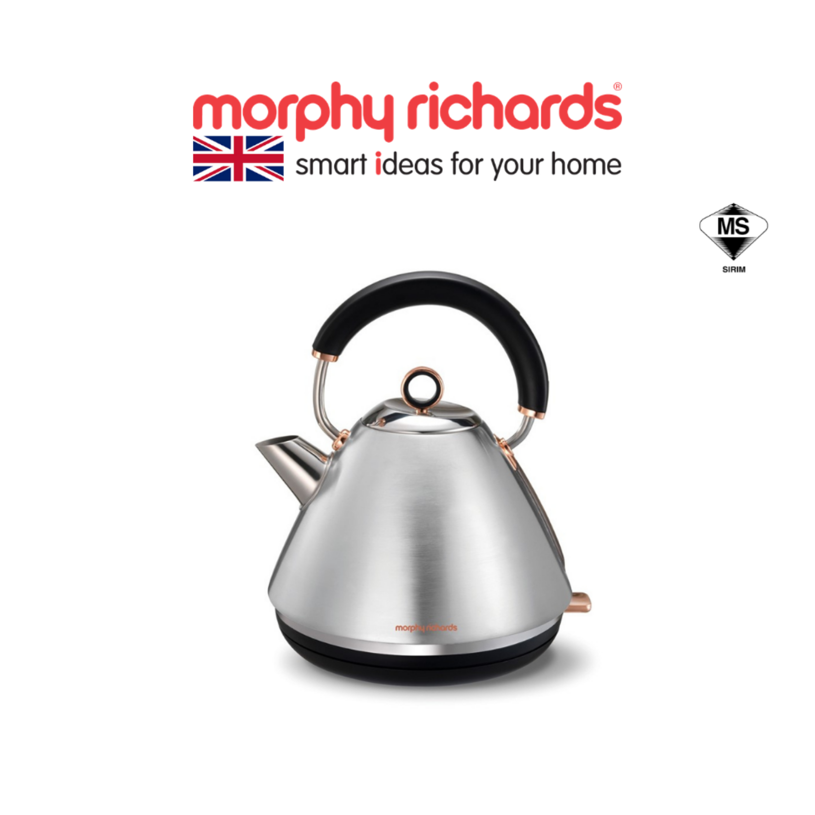 Morphy Richards Accents Rose Gold Kettle Brushed Metal - 1.5L Capacity | 2.2kw Power | Water Window