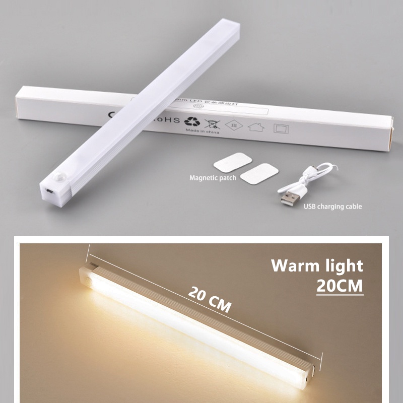 Motion Sensor Night Light Wireless LED Lampu Sensor Automatik USB Rechargeable Wardrobe Cabinet Lampu Malam led Bilik Tidur For Home Kitchen Bedroom 自动感应灯