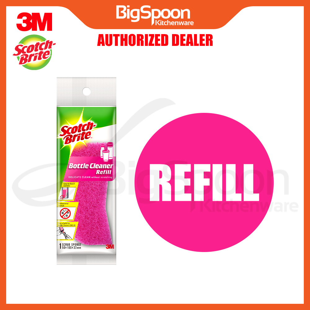 3M SCOTCH-BRITE DBC-01 Full Set/Refill Non-Scratch Bottle Cleaner Antibacterial Cup Brush Berus Botol Air 洗杯子洗水瓶刷子