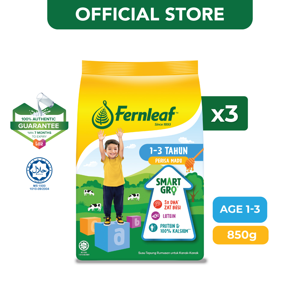 Fernleaf Milk Powder for Children 1 - 3 years Honey (850g x 3)