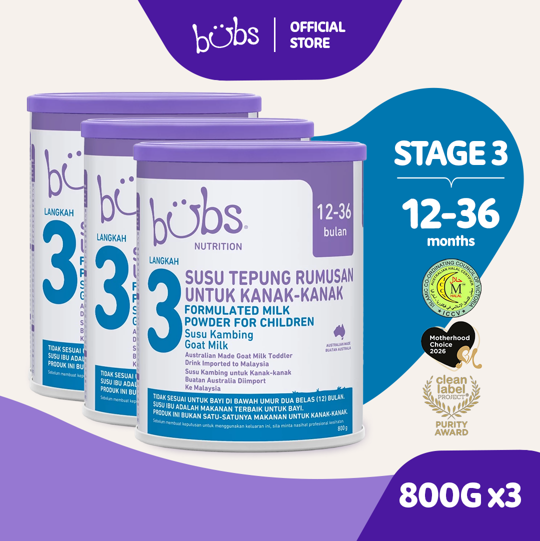 Bubs® Advanced Plus+ Goat Toddler Milk Drink Stage 3 800g (12-36 months) x3