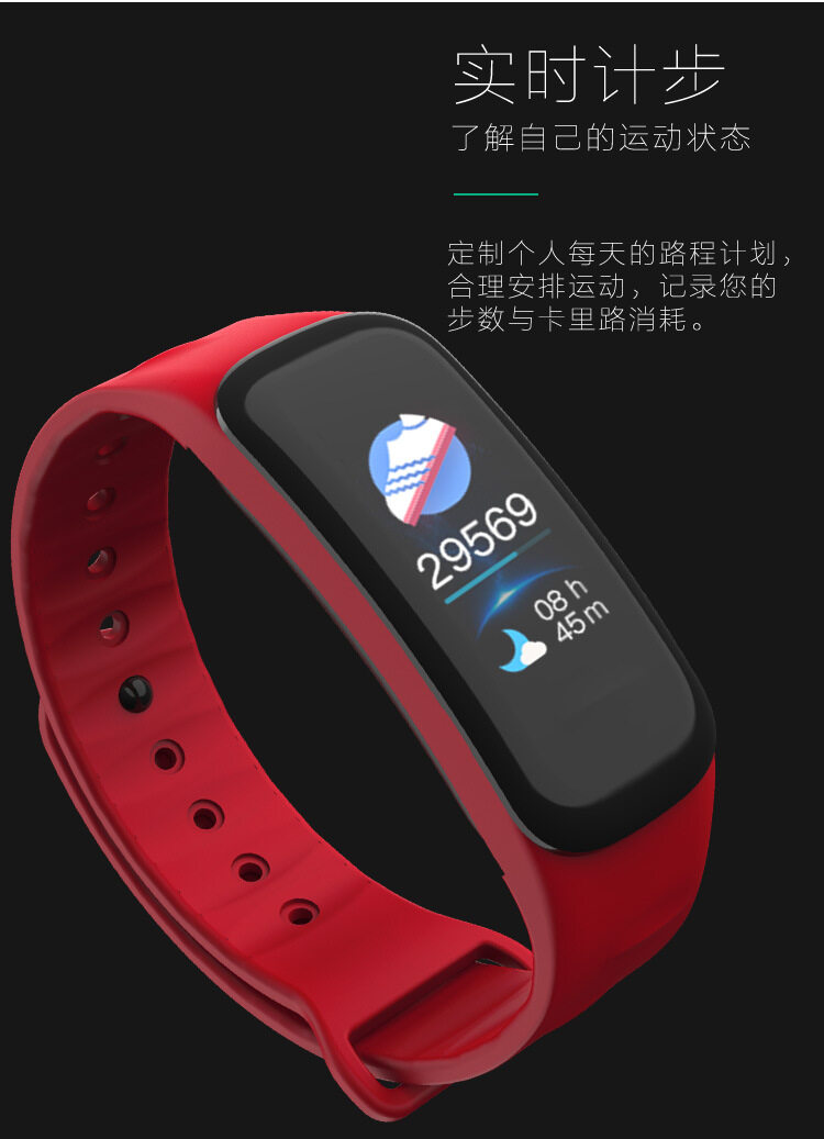 Dây Đeo Cổ Tay Thông Minh Màu RorainT Đồng Hồ Đeo Tay Thông Minh Bluetooth 4.0 Theo Dõi Sức Khỏe Huyết Áp Nhịp Tim, Thể Thao/Chống Thấm Nước