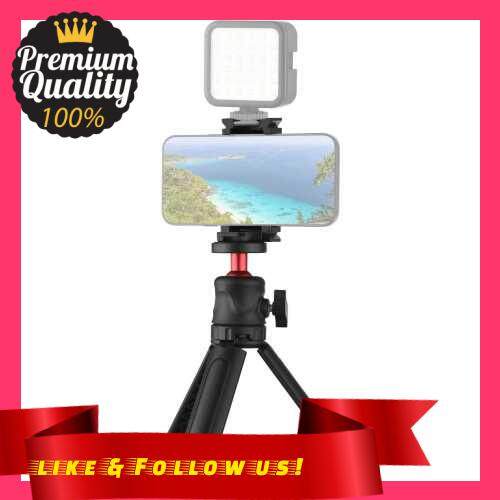 People\'s Choice Andoer Portable Smartphone Video Kit Including Phone Tripod Mount Phone Holder & Quick Release Plate 2-in-1 with Cold Shoe Mount + Desktop Tripod for Vlog Live Streaming Oline Video Teaching Meeting (Standard)