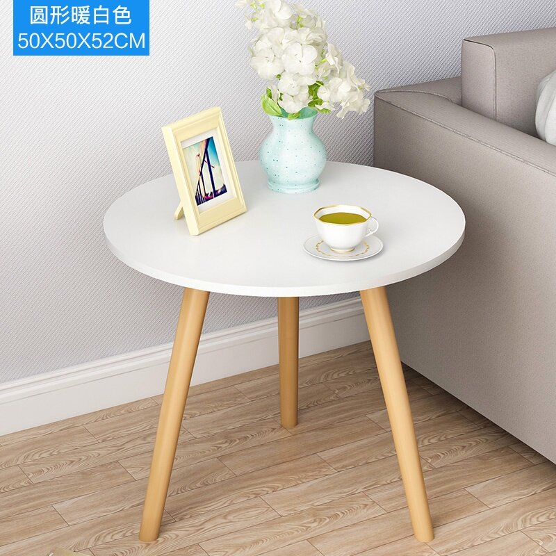 ROAM Coffee Table with Side Table Yellow White Color Meja Kopi Meja Tepi Sisi End Table Ruang Tamu Putih Kuning Color Coffee Table wiith Solid Wood Leg White Yellow Color