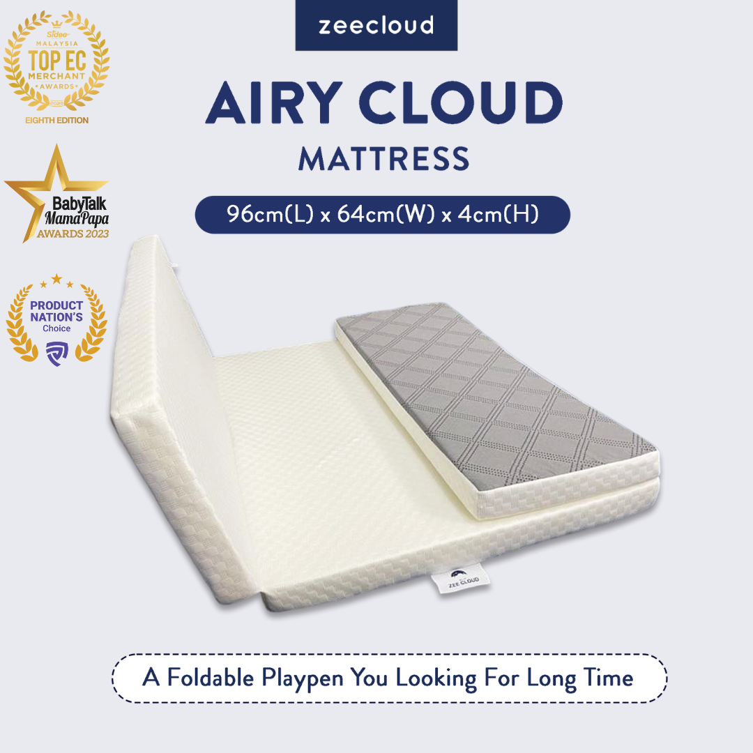 Zee Cloud Airy Cloud Mattress (96CM x 64CM x 4Cm) / Mummy Choice / Foldable Design / Anti-Slip material