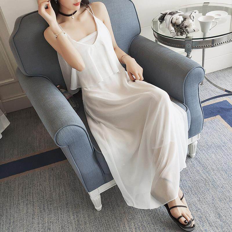 Harga Women Halter Suspender Skirt Long Thin Dress 2020 Harga Women Halter Suspender Skirt Long Thin Dress 2020