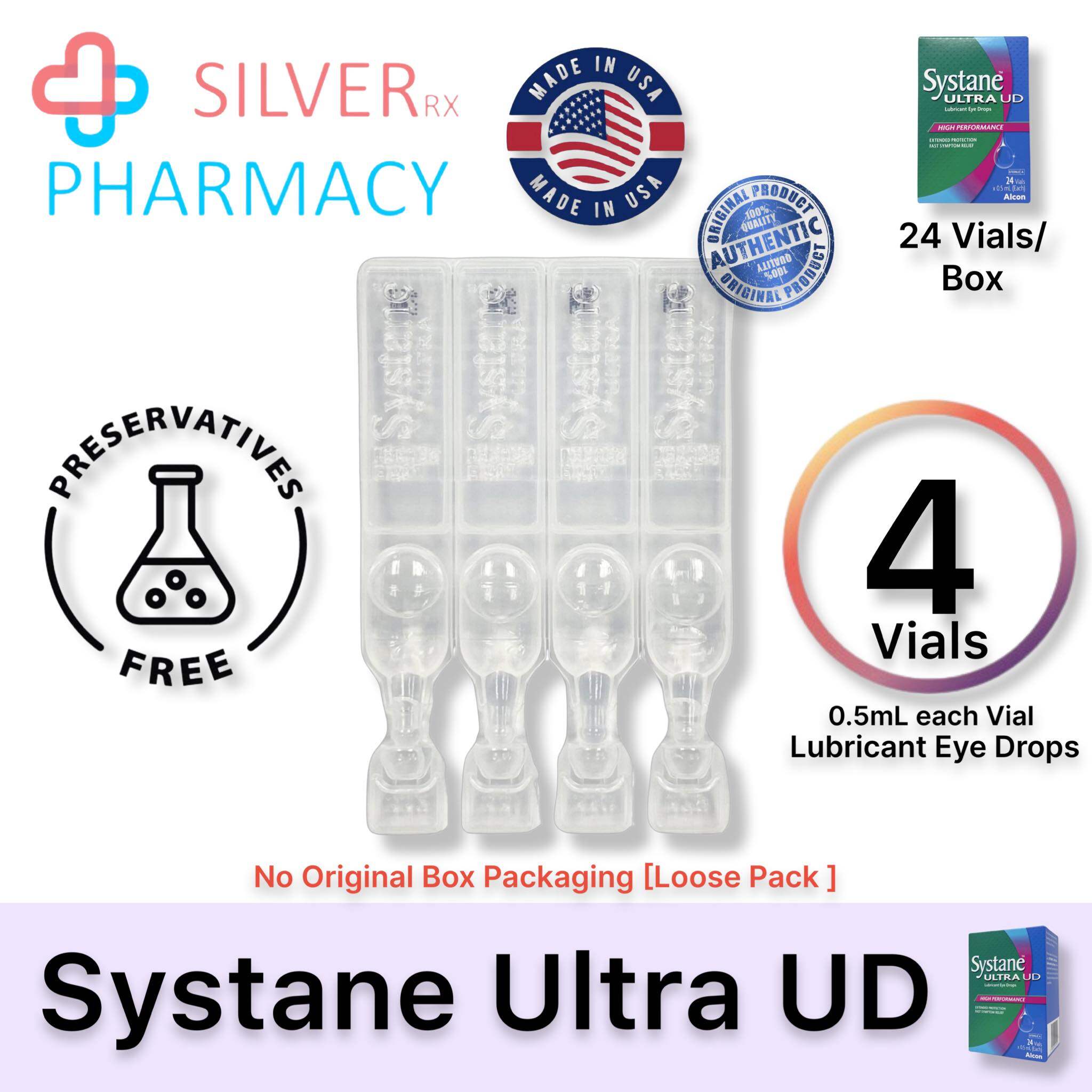 Systane Ultra UD Lubricants Eye Drops 0.5ml x 4 vials