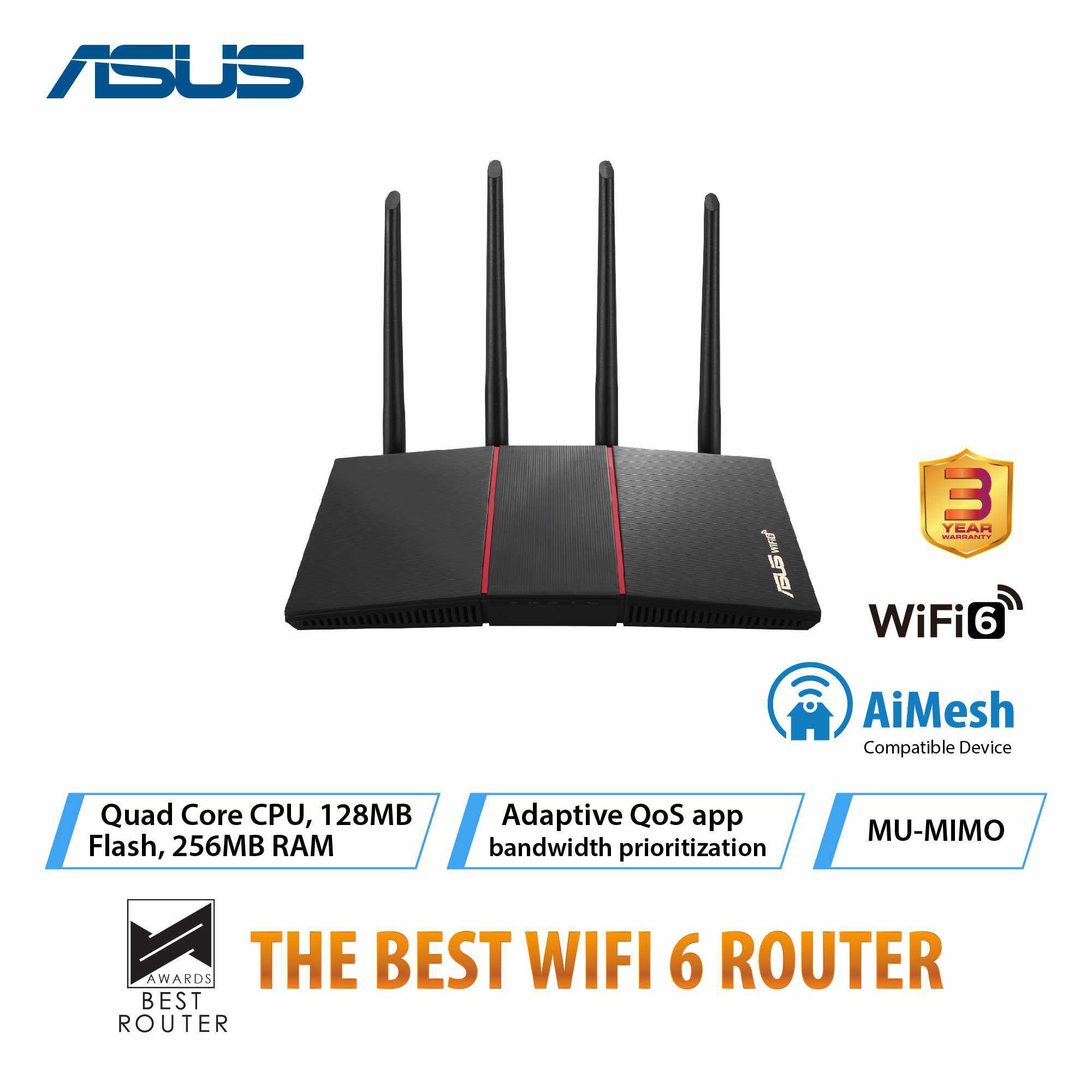 [ðŸš€ Ready Stock / Fast Shipment] ASUS Router RT-AX55 AX1800 Dual Band AI-Mesh WiFi 6 Router OFDMA MU-MIMO RT AX55 RT-AX1800U RT AX1800U