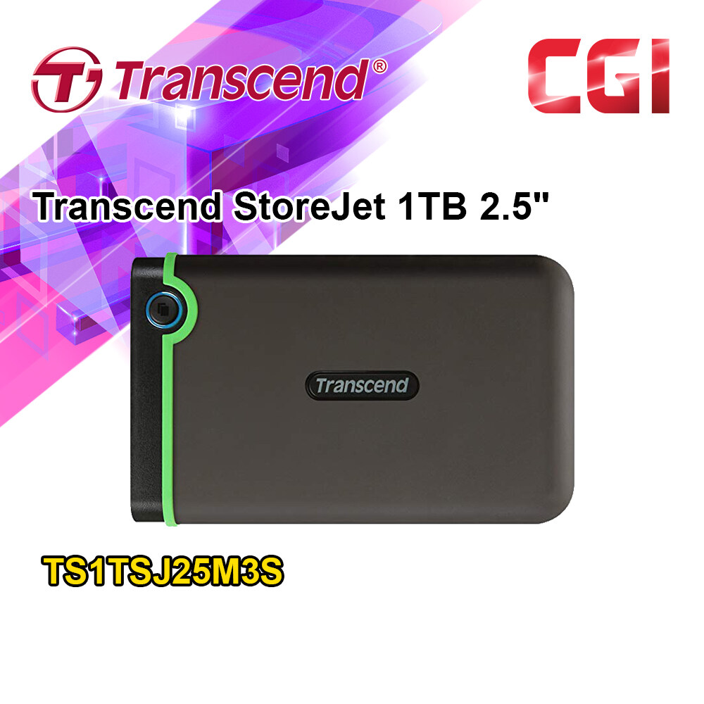 Transcend StoreJet 25M3 Slim 1TB 2.5  Portable HDD - Iron Gray (TS1TSJ25M3S)