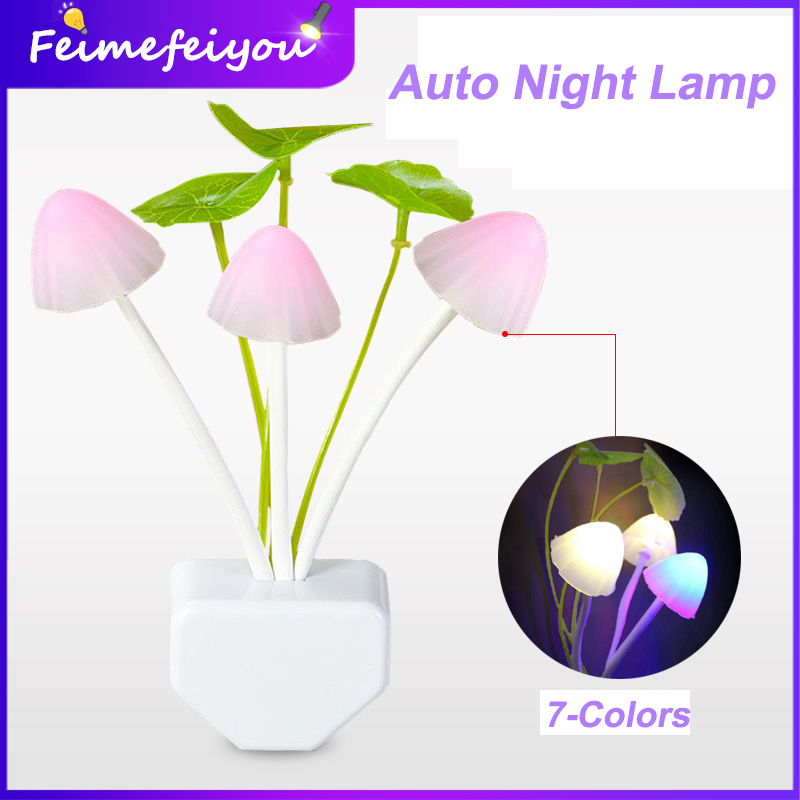 LED night light for room sensor lighting mushroom fairy lights with US plug EU plug