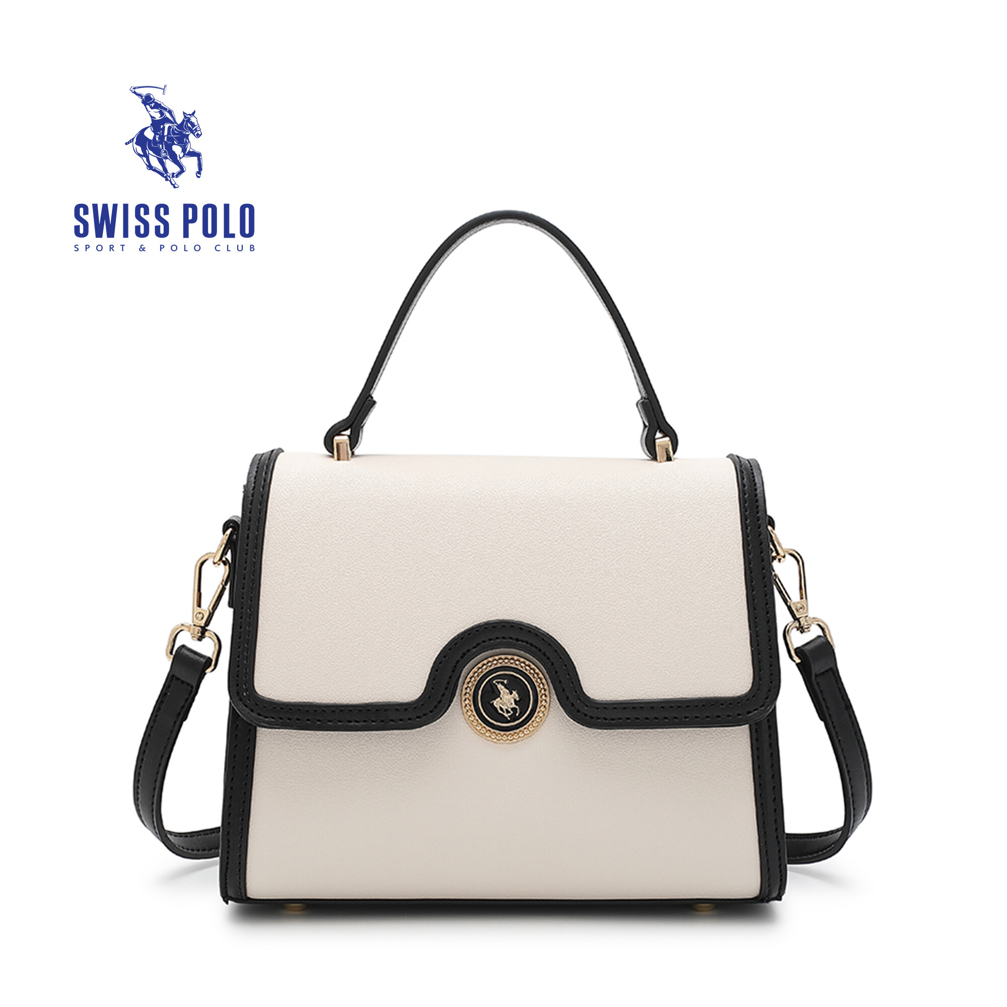 SWISS POLO Ladies Top Handle Sling Bag HGW 3075-4 WHITE
