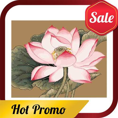 16 x 20 Inch DIY Oil Painting on Canvas Paint by Number Kit Lotus Lily Flower Pattern for Adults Kids Beginner Craft Home Wall Decor Gift (2)