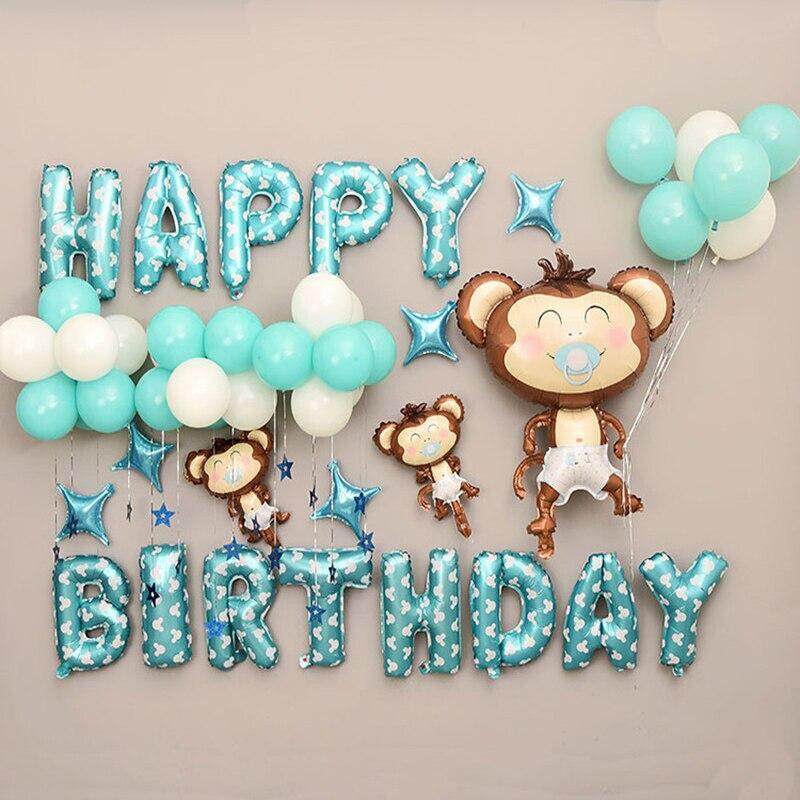 Monkey Happy Birthday Party Balloon Party Celebration Belon Set toys for girls