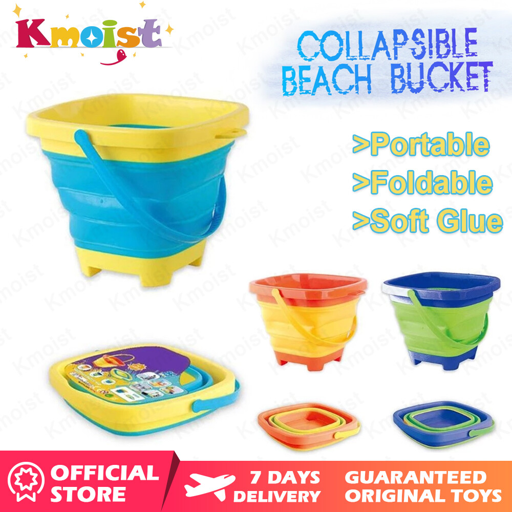 Kmoist Xô cát xô chơi cát bãi biển xách tay Xô gấp đồ chơi trẻ em xô keo mềm dụng cụ cắm trại đồ chơi cát đồ chơi mùa hè hoạt động vui chơi câu cá tiệc tùng Quà Tặng nam nữ cho trẻ em ngày của trẻ em