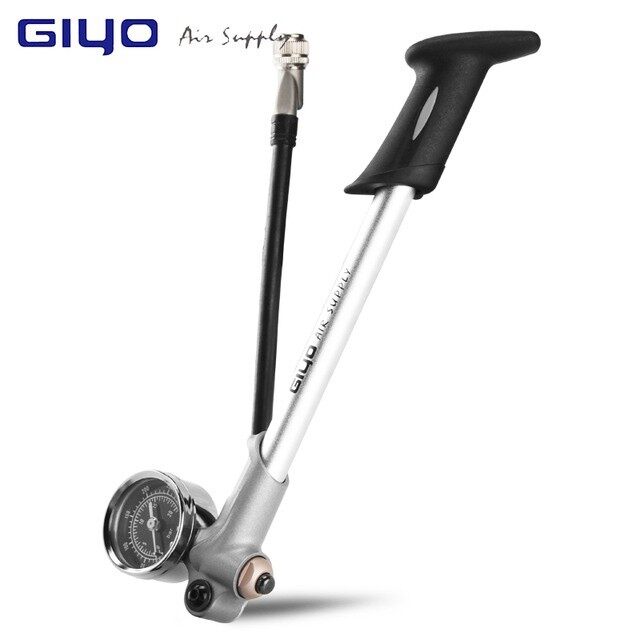 GIYO Áp Suất Cao Sốc Bơm 300PSI Phía Trước Ngã Ba Và Sau Treo Bơm Schrader Van Xe Đạp Air Shock Bơm Với Gauge Với Lever Khóa Cho Xe Đạp Xe Máy