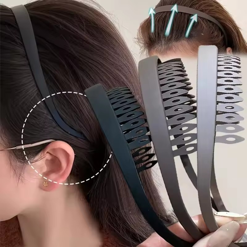 Dorisna U-shape Comb Hairband Simple Matte Toothed Headband for Makeup Face Washing Anti-slip Daily Headband ราคา 20 บาท*ส่งฟรี